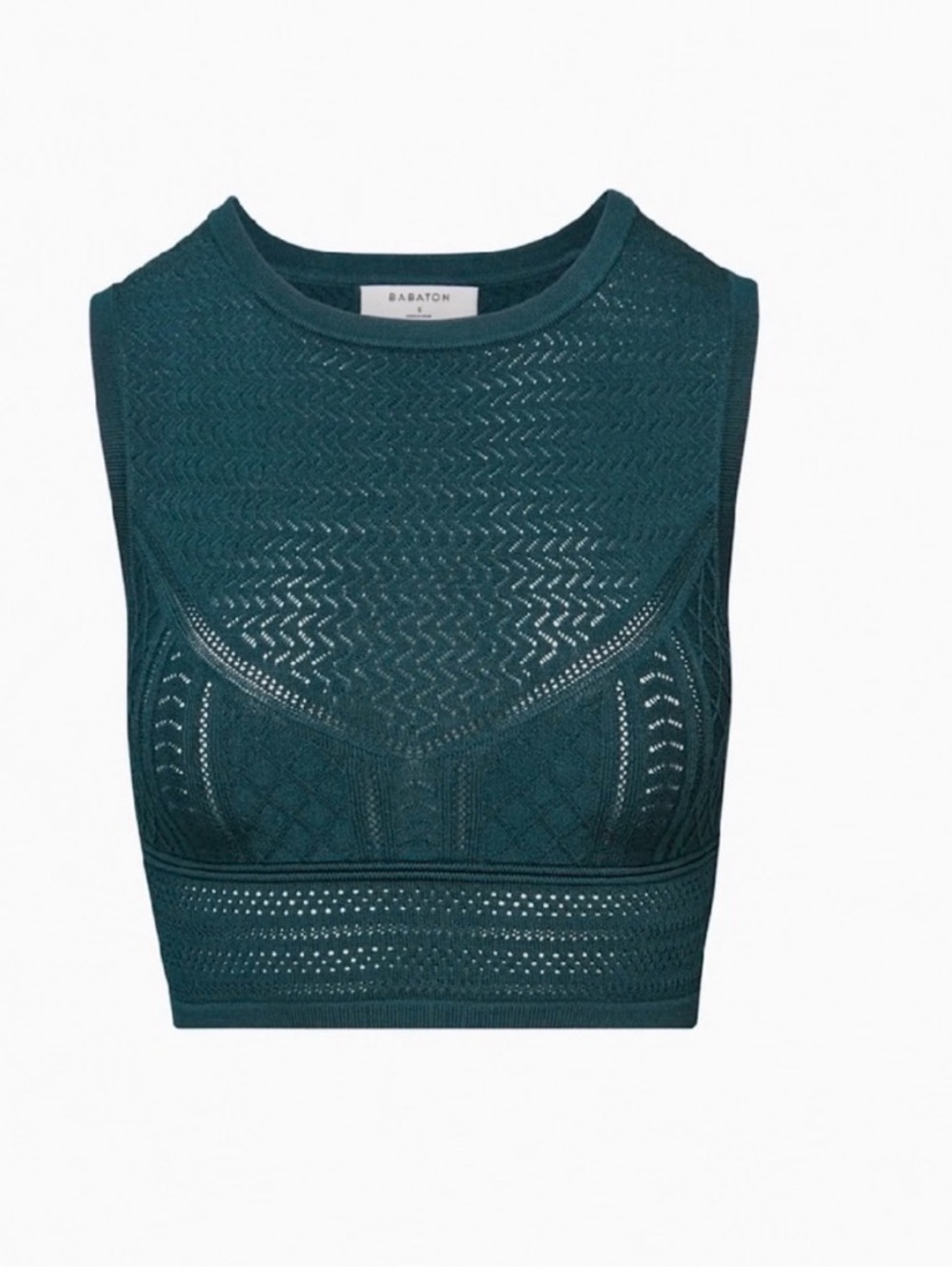 Babaton ARITZIA black Lace Knit Sleeveless Crop Top